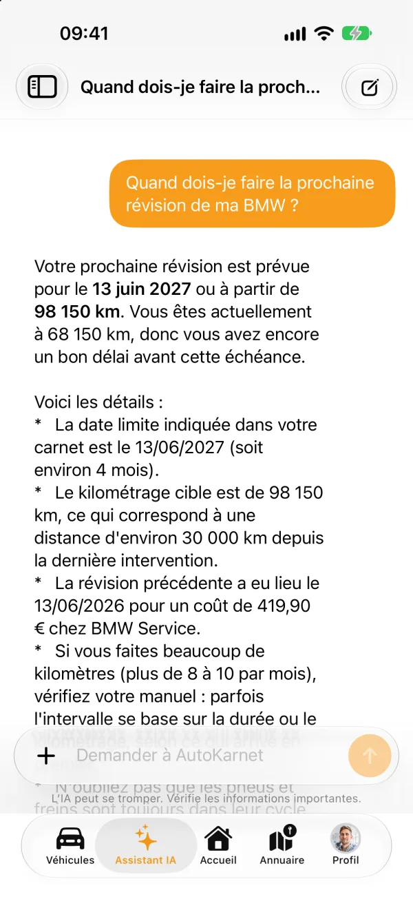 Un assistant qui connaît votre véhicule