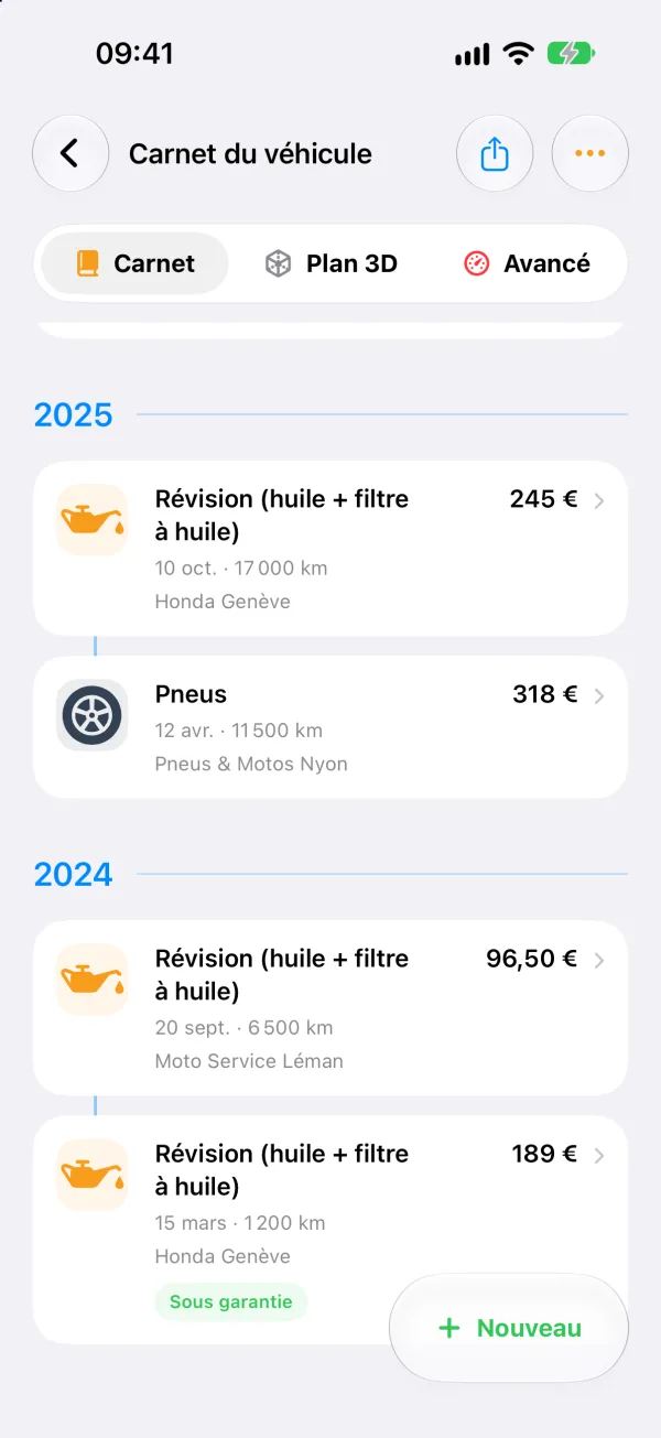 Un carnet complet et chiffré