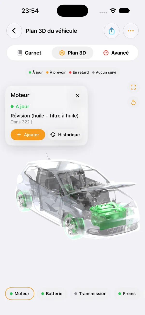 Le plan d’entretien en 3D